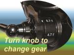 Osprey 2 speeds spinning reels . Picture shows the easy gear change over knob.