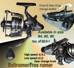 Osprey 2 speeds baitrunner spinning reels. Baitrunner reels from #4~#6